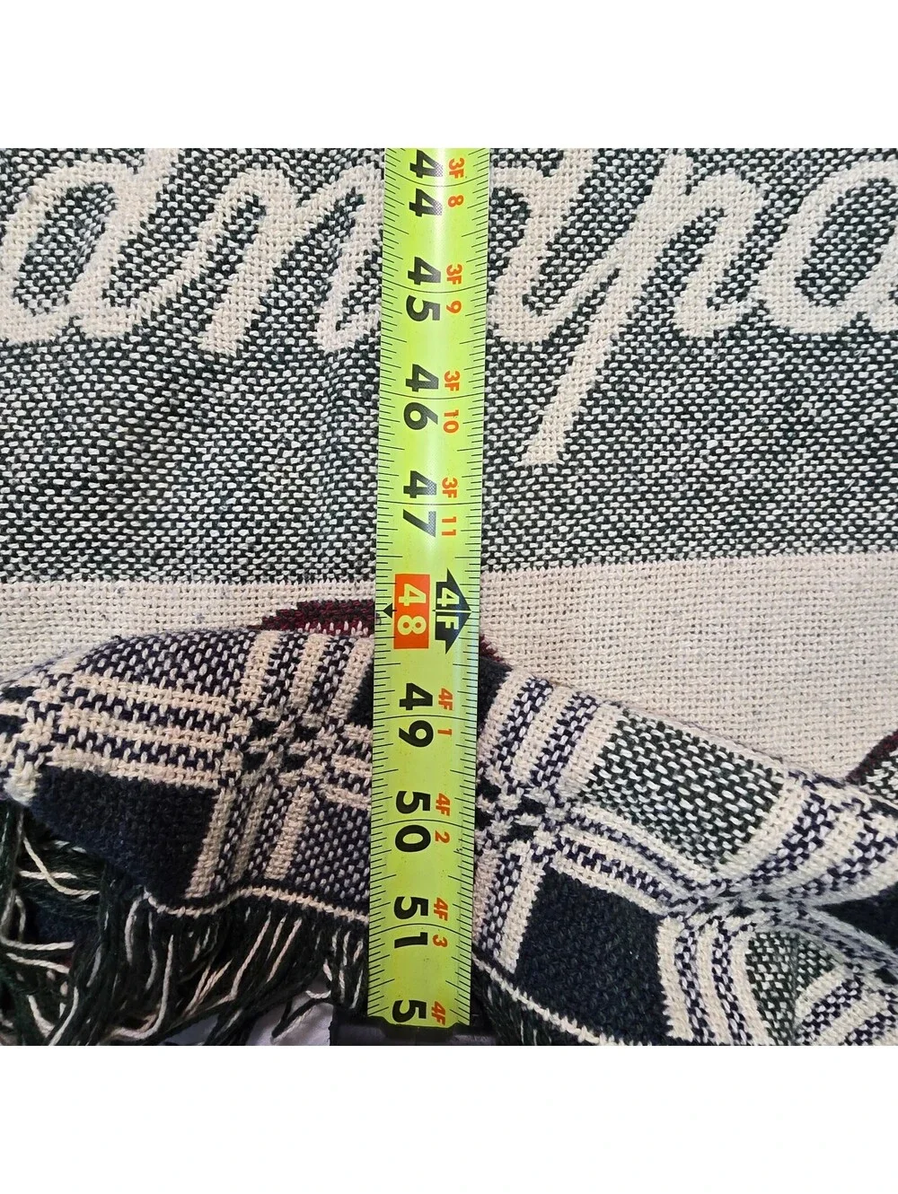 Vintage Grandpa Woven Throw Blanket Tapestry Fringe Never In Trouble 46